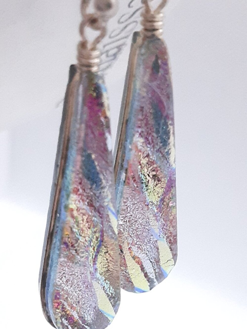 NEW Summer Fun Pink Glass Tear-drop Earrings - Picture 8 of 12